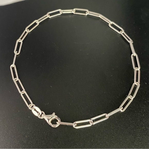 Solid Real 925 Sterling Silver Dainty Chain Bracelet Italy Woman Gift - Picture 7 of 12